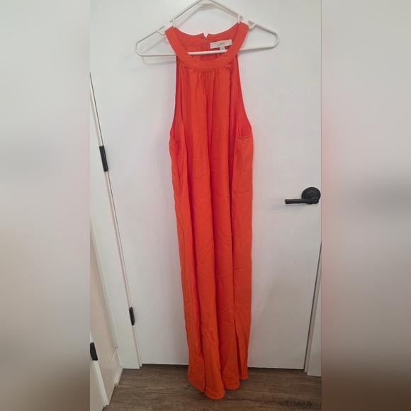Vibrant Orange Sleeveless Dress - Picture 6 of 7